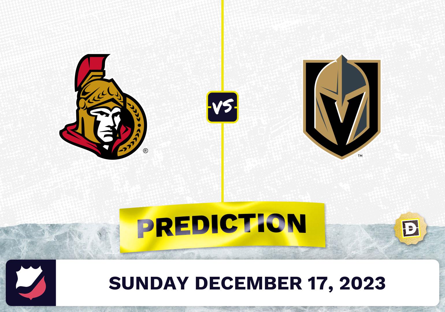 Ottawa Senators vs. Vegas Golden Knights Prediction, Odds, Picks for NHL Sunday [12/17/2023]