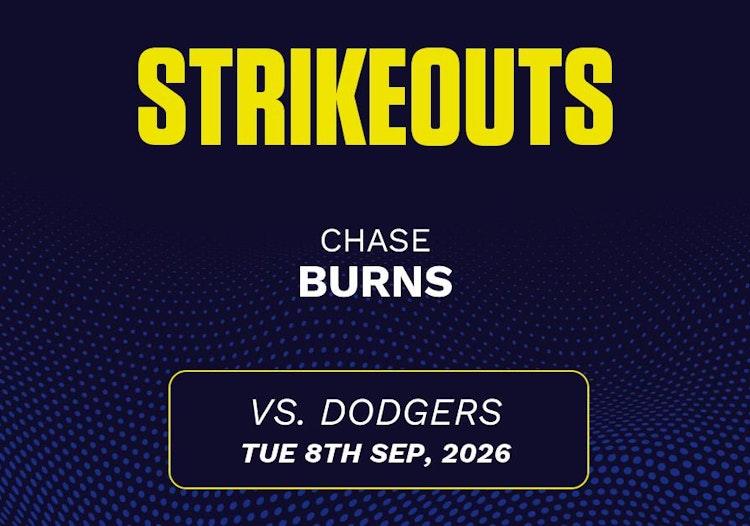 Chase Burns projected stats for Tuesday, September 8, 2026.