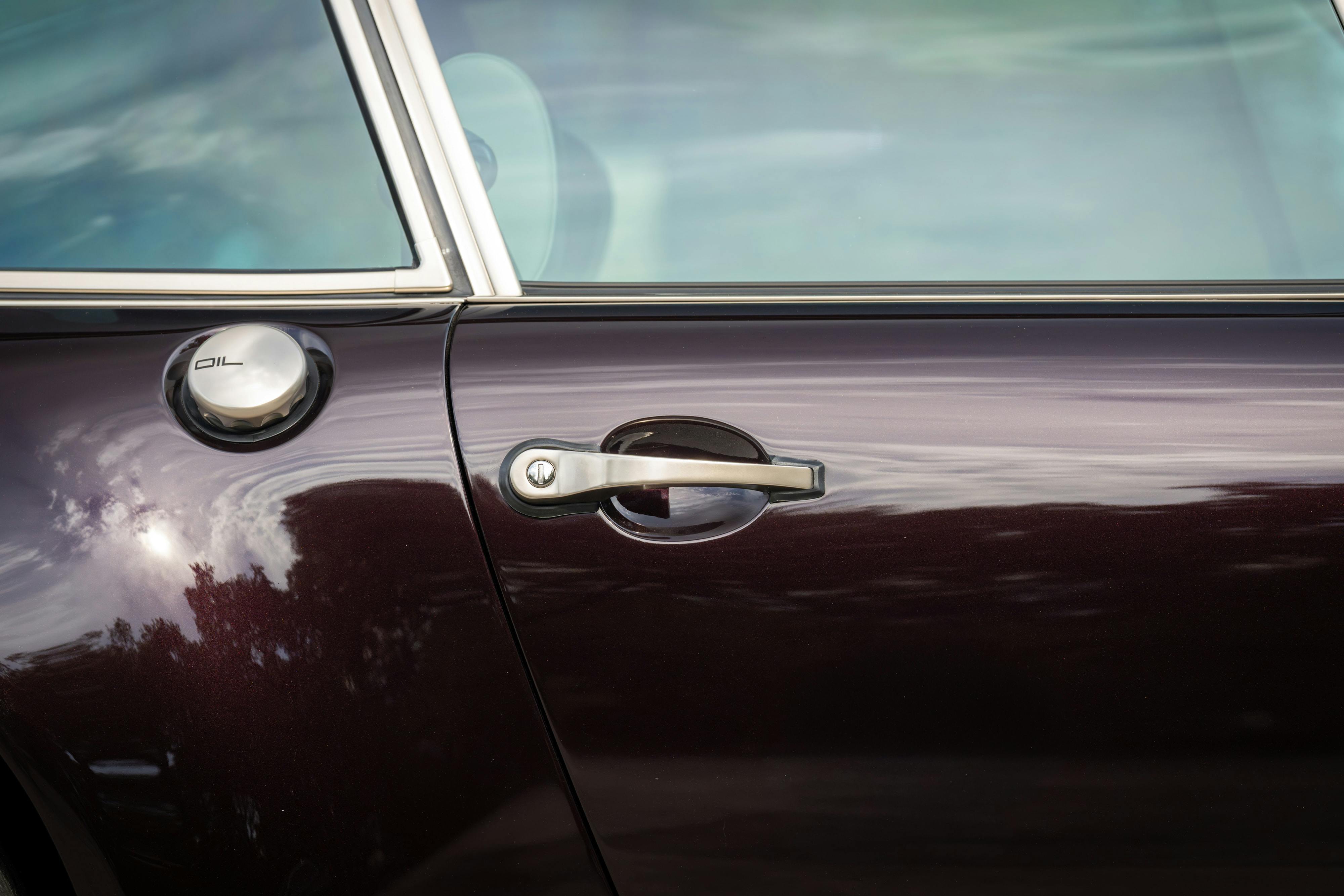 1990 Singer Porsche 911 Carrera 2 "Austin" commission in Aubergine Metallic shot in Austin, TX for a Bring a Trailer auction.