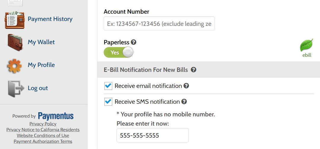Un-toggle Paperless Billing Option