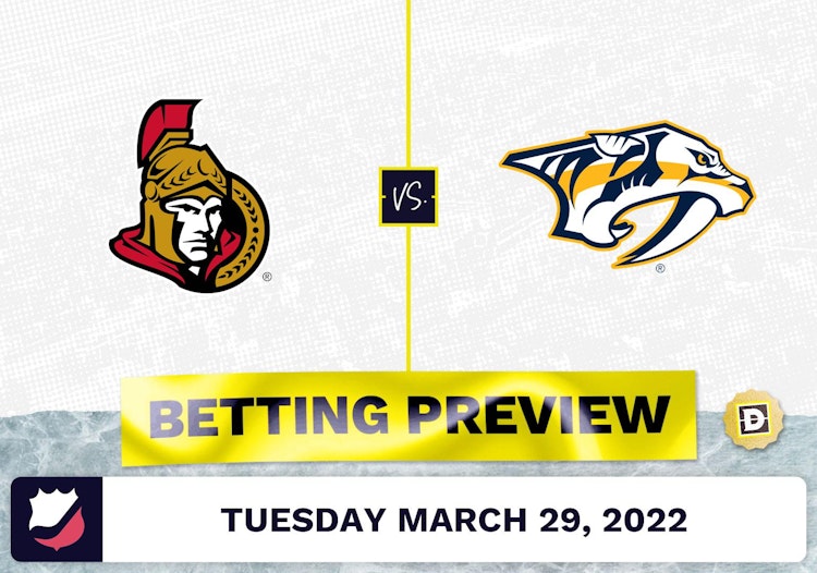 Senators vs. Predators Predictions and Odds - Mar 29, 2022