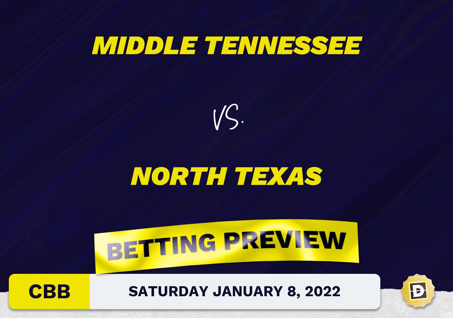 Middle Tennessee vs. North Texas CBB Predictions and Odds - Jan 8, 2022