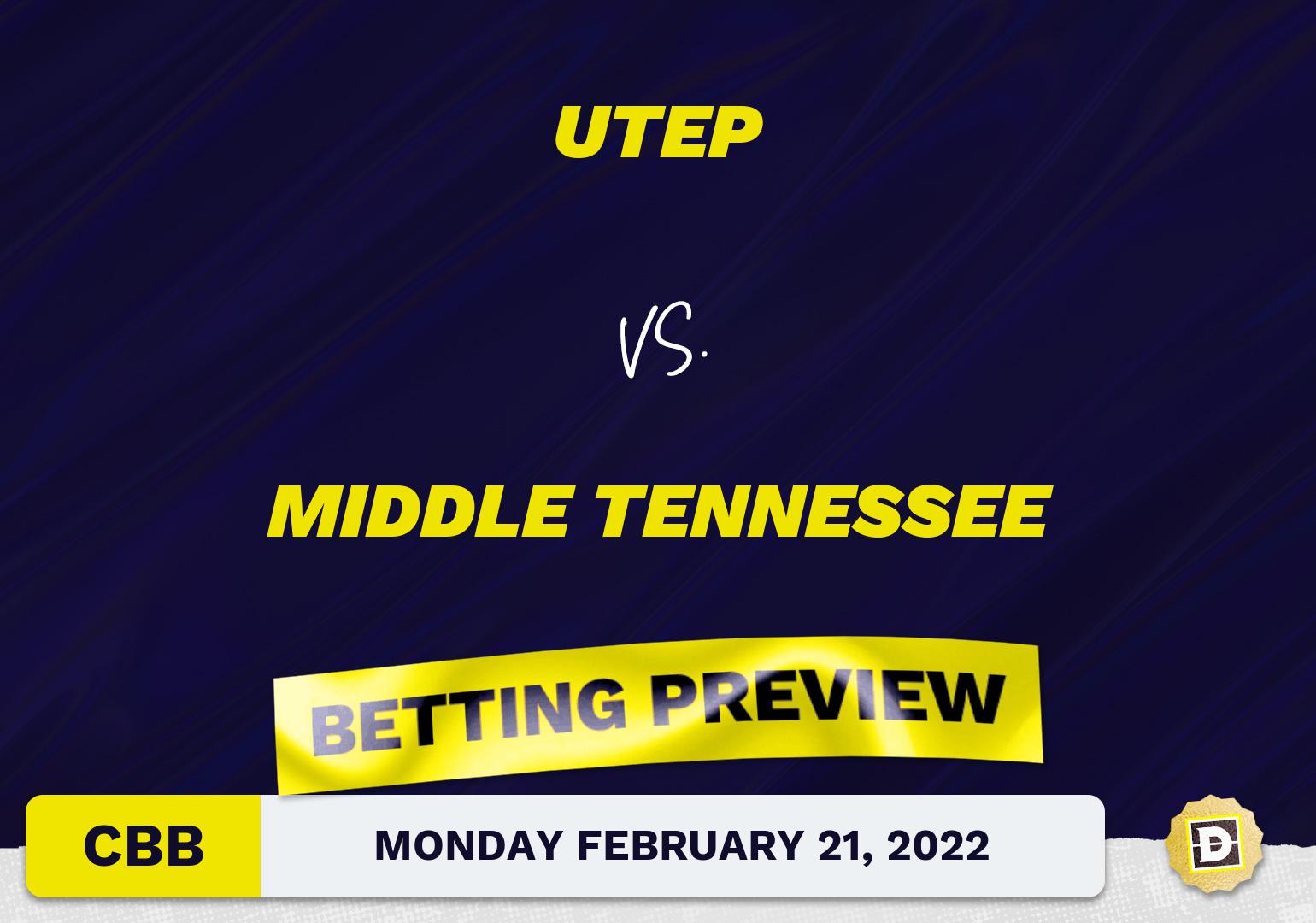 UTEP vs. Middle Tennessee CBB Predictions and Odds - Feb 21, 2022