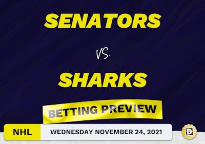 Senators vs. Sharks Predictions and Odds - Nov 24, 2021