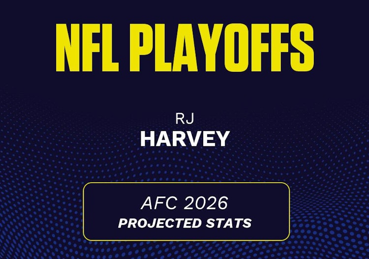 RJ Harvey projected stats for Conference Championships, 2026.