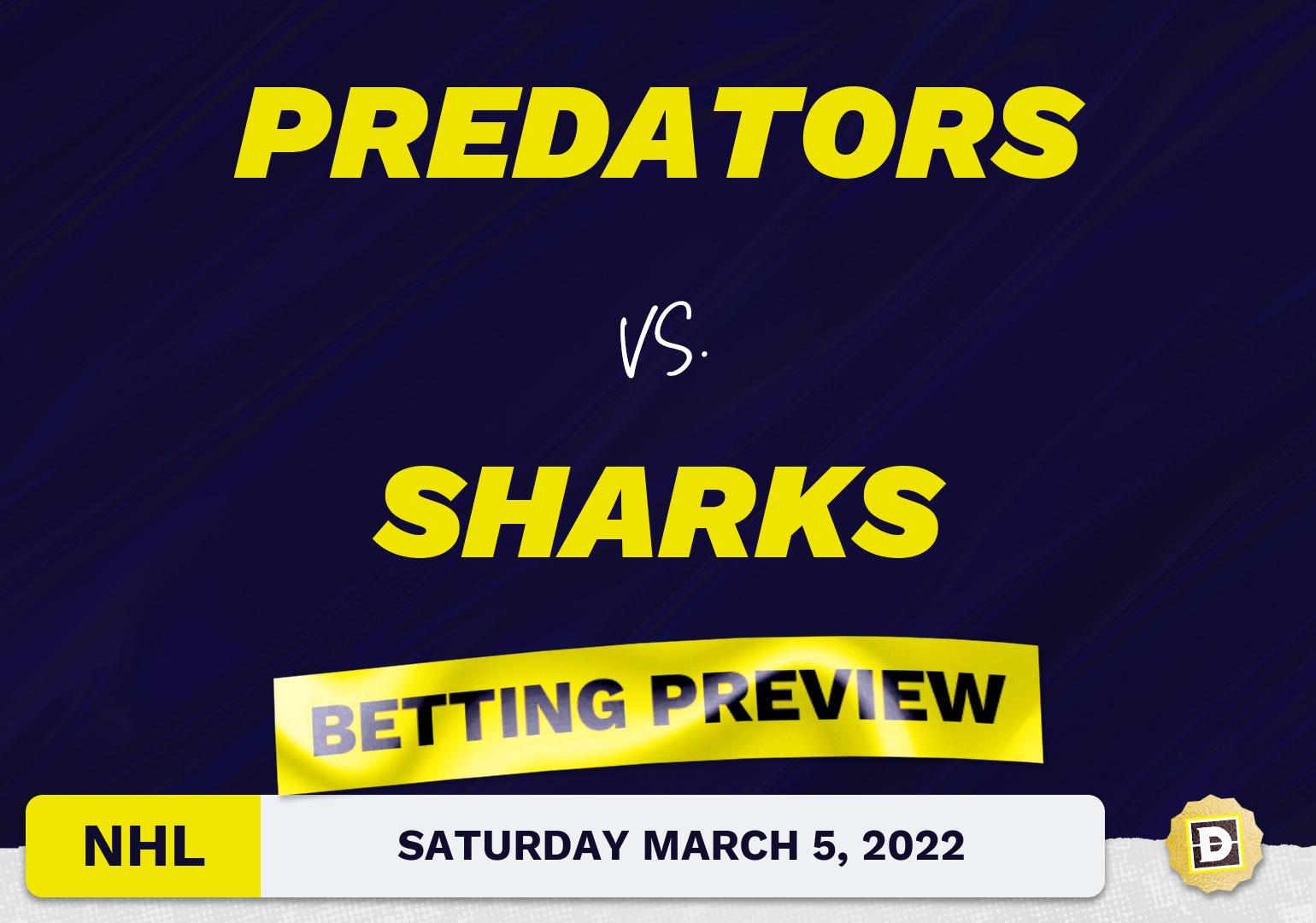 Predators vs. Sharks Predictions and Odds - Mar 5, 2022