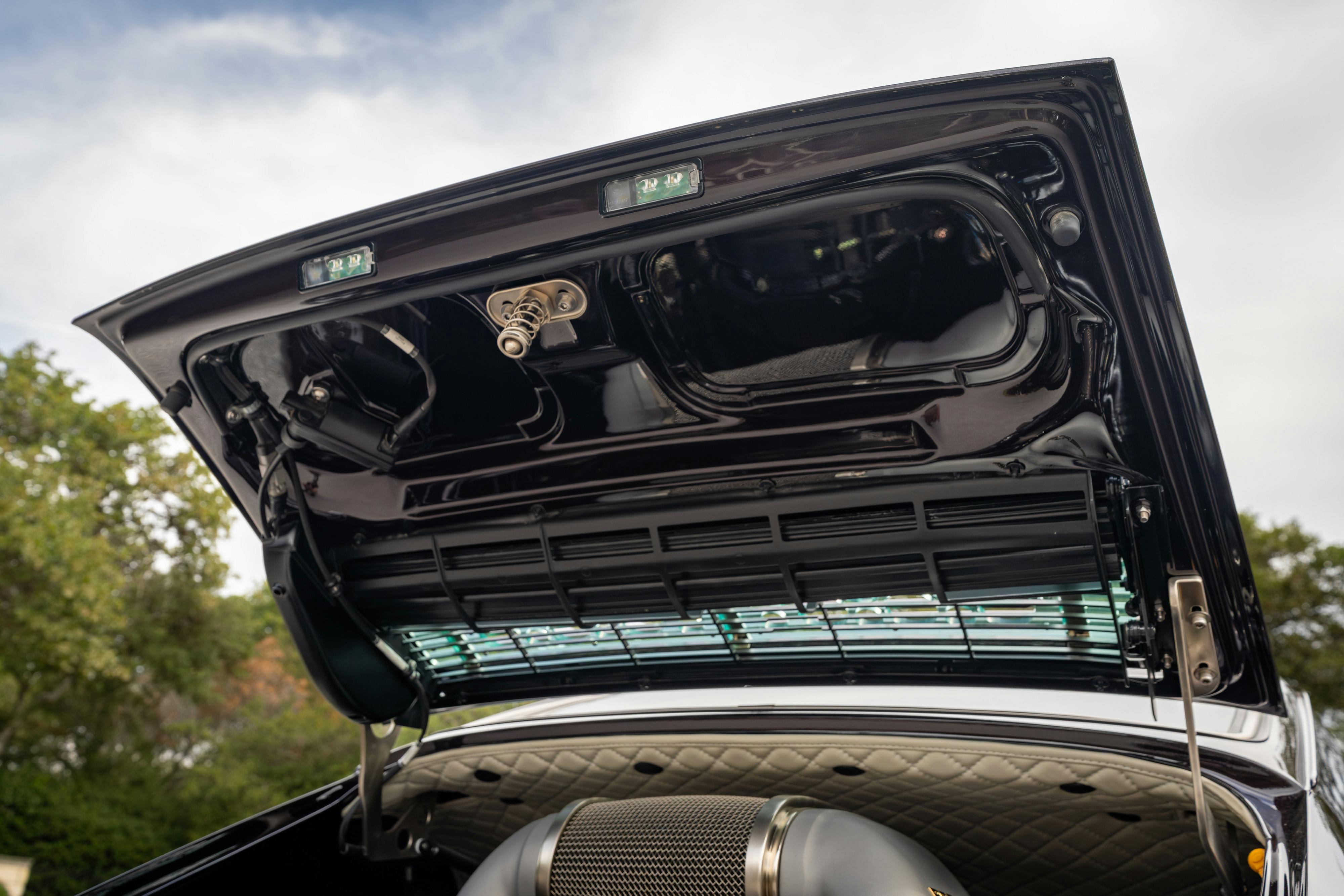 1990 Singer Porsche 911 Carrera 2 "Austin" commission in Aubergine Metallic shot in Austin, TX for a Bring a Trailer auction.