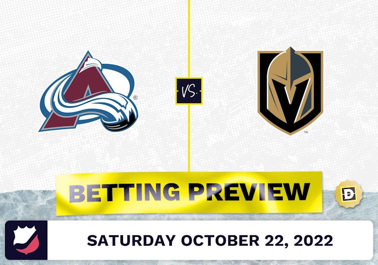 Avalanche vs. Golden Knights Prediction and Odds - Oct 22, 2022