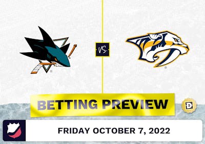 Sharks vs. Predators Prediction and Odds - Oct 7, 2022