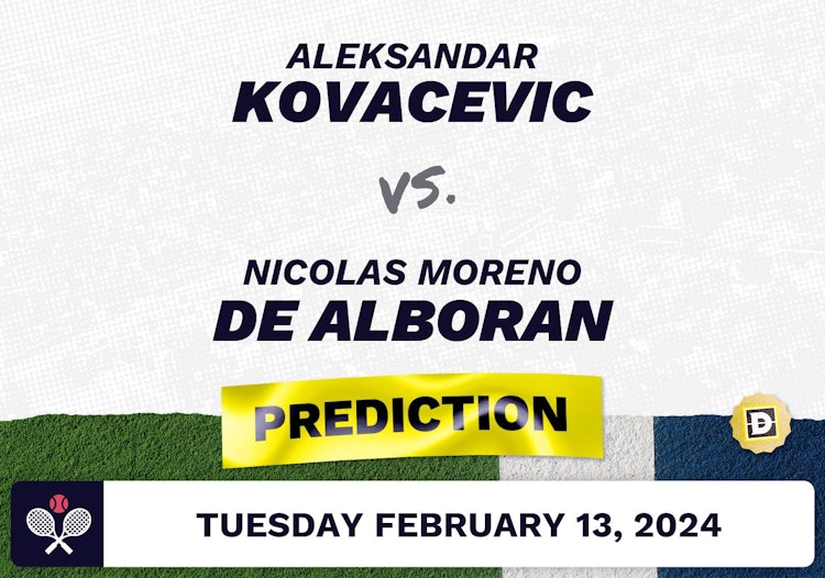 Aleksandar Kovacevic vs. Nicolas Moreno de Alboran Prediction, Odds, Picks for ATP Delray Beach 2024