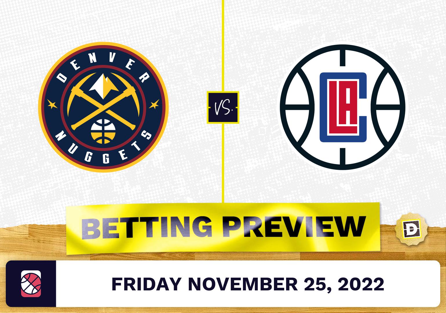 Nuggets vs. Clippers Prediction and Odds - Nov 25, 2022