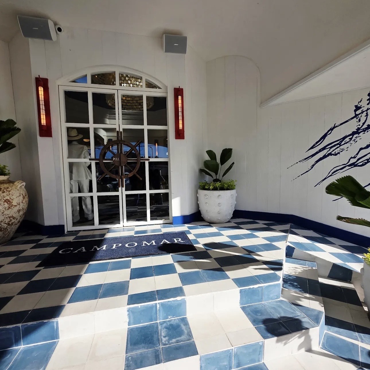 Stepping through the doors and into the experience.