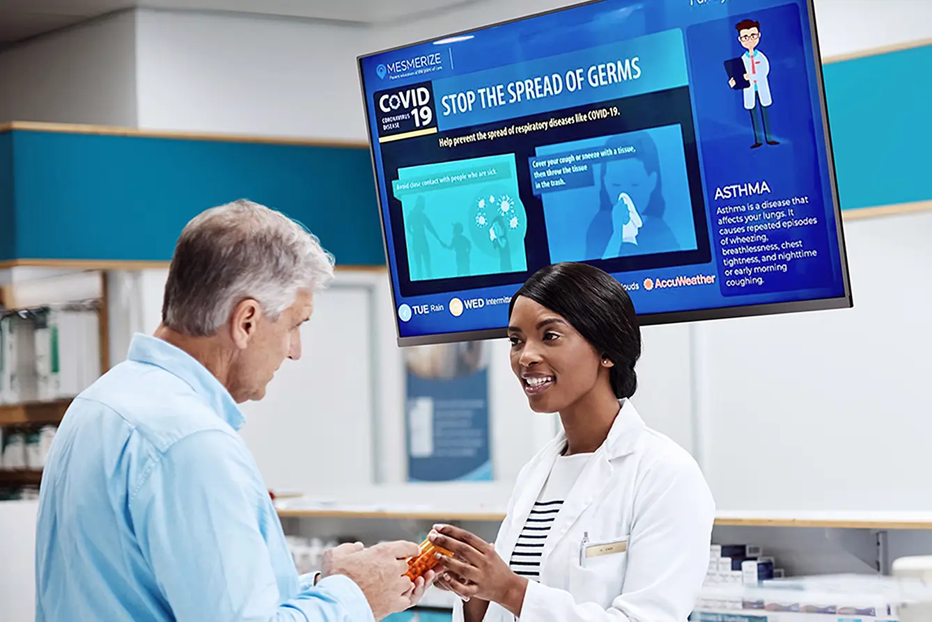 DOOH network in waiting rooms, pharmacies, and other healthcare venues