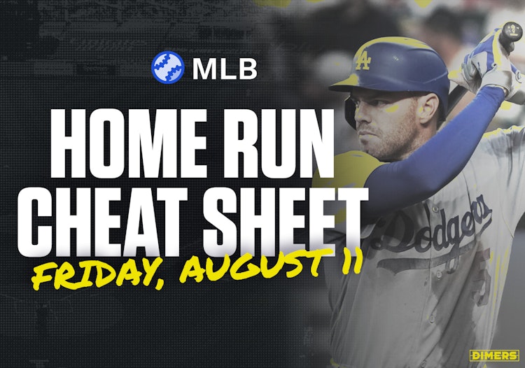 Home Run Cheat Sheet - HR Data, Stats, Matchups and More - Friday, August 11