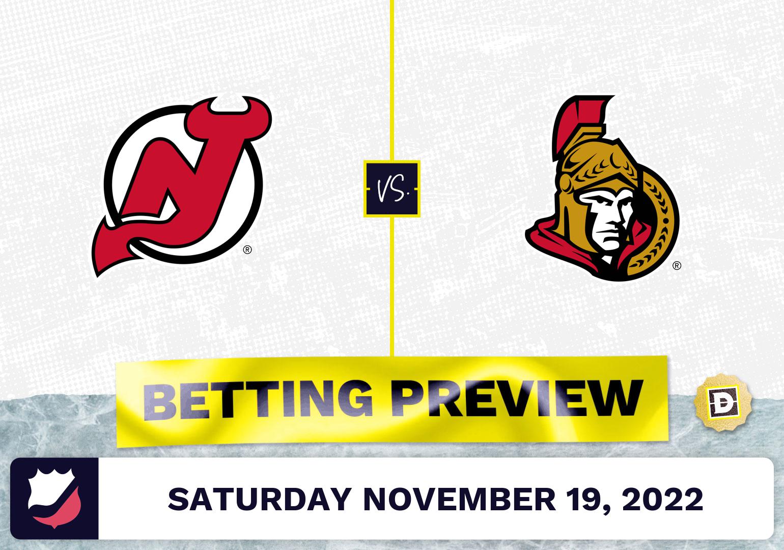 Devils vs. Senators Prediction and Odds - Nov 19, 2022