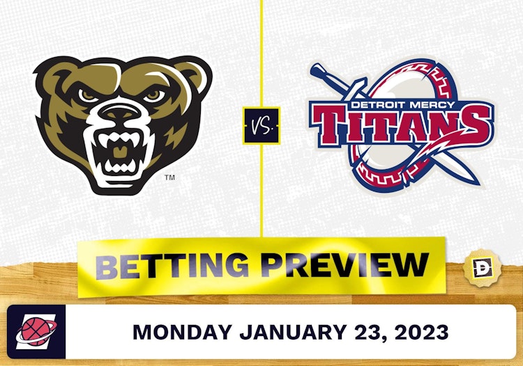 Oakland vs. Detroit Mercy CBB Prediction and Odds - Jan 23, 2023