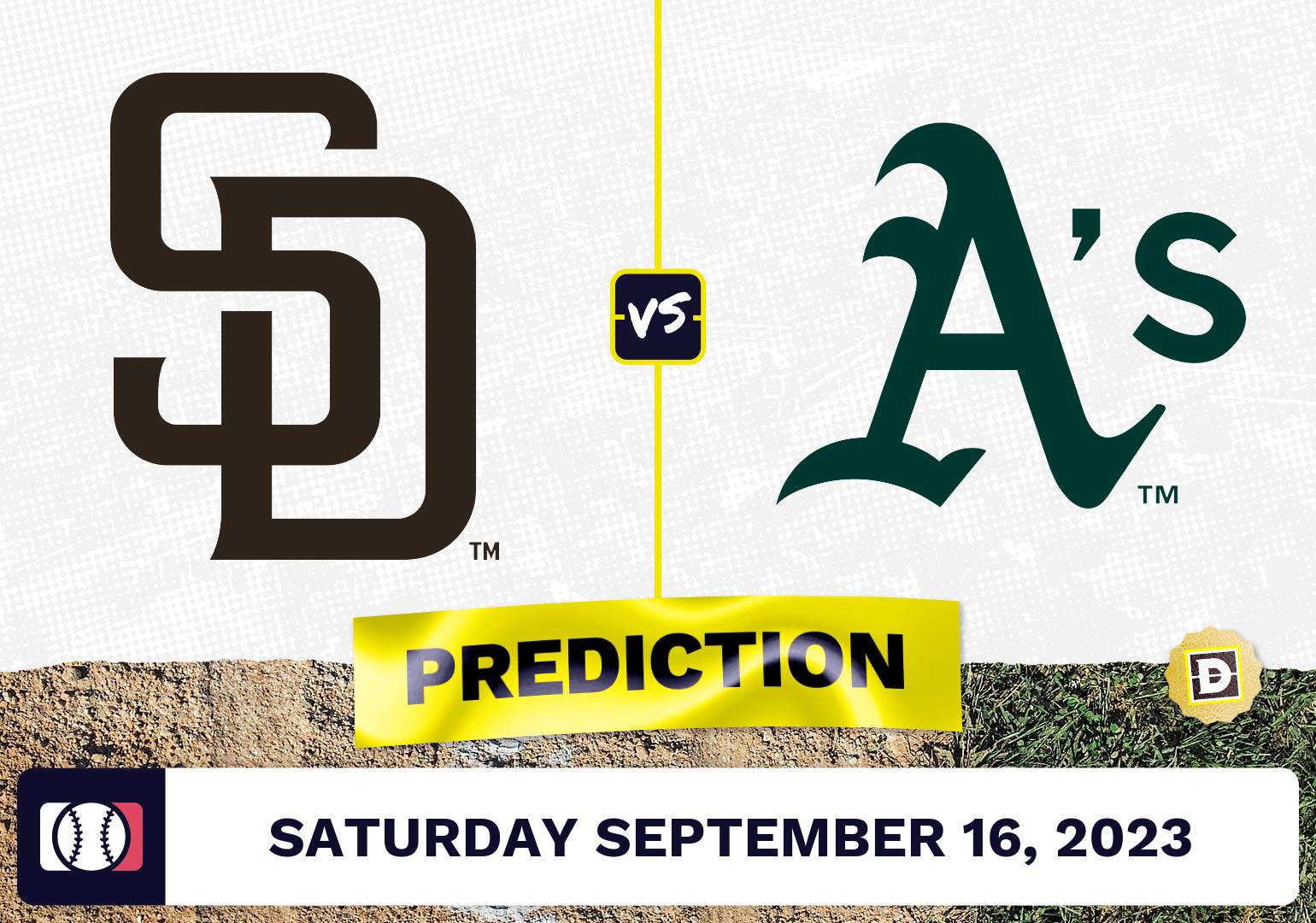 Padres vs. Athletics Prediction for MLB Saturday [9/16/2023]