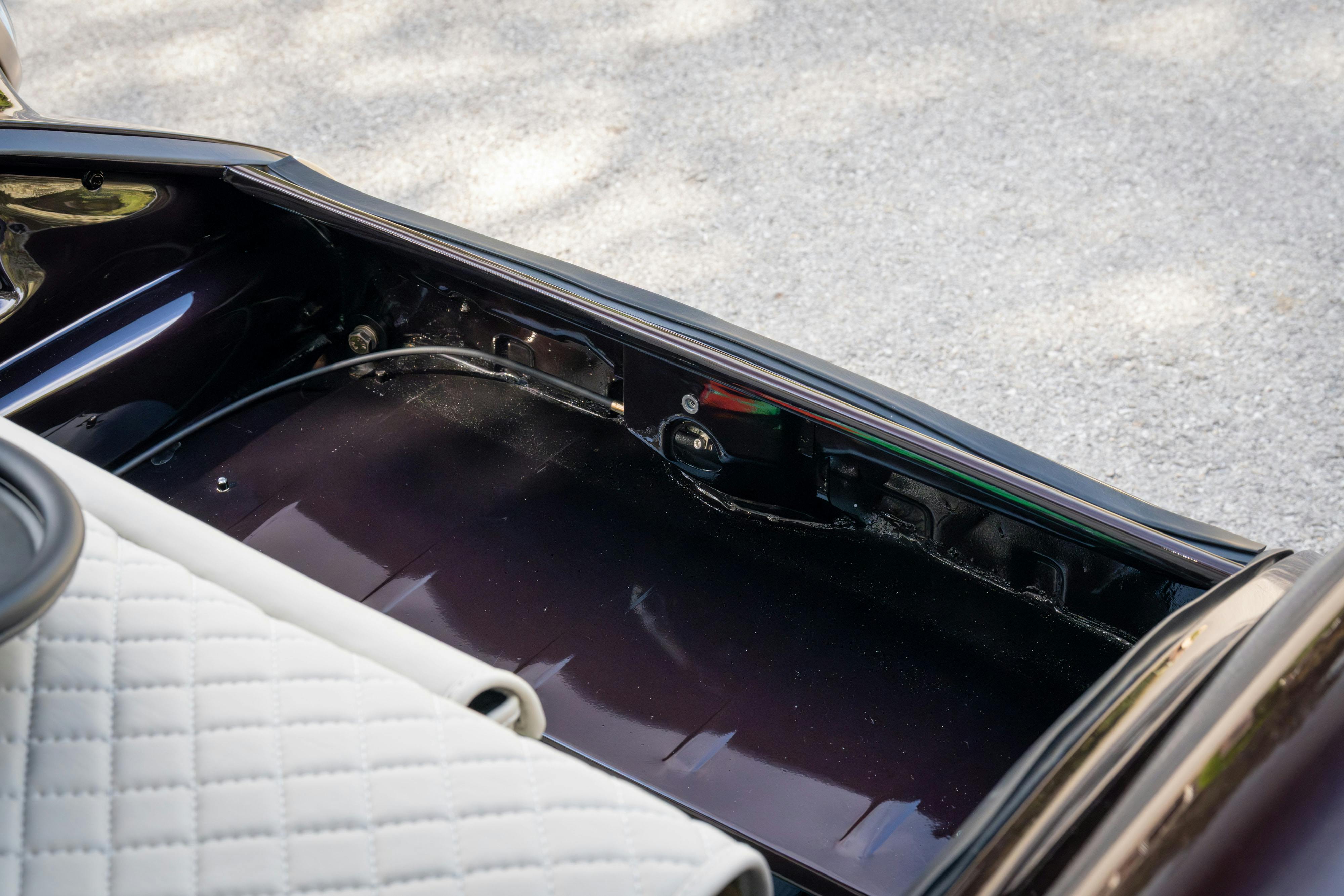 1990 Singer Porsche 911 Carrera 2 "Austin" commission in Aubergine Metallic shot in Austin, TX for a Bring a Trailer auction.