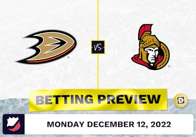 Ducks vs. Senators Prediction and Odds - Dec 12, 2022