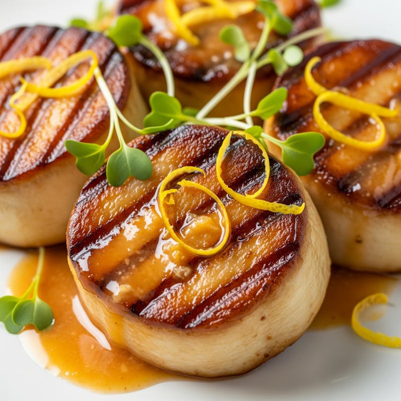 Pan-Seared King Oyster Mushrooms with Miso Butter Sauce: An Elegant Entree in Minutes!