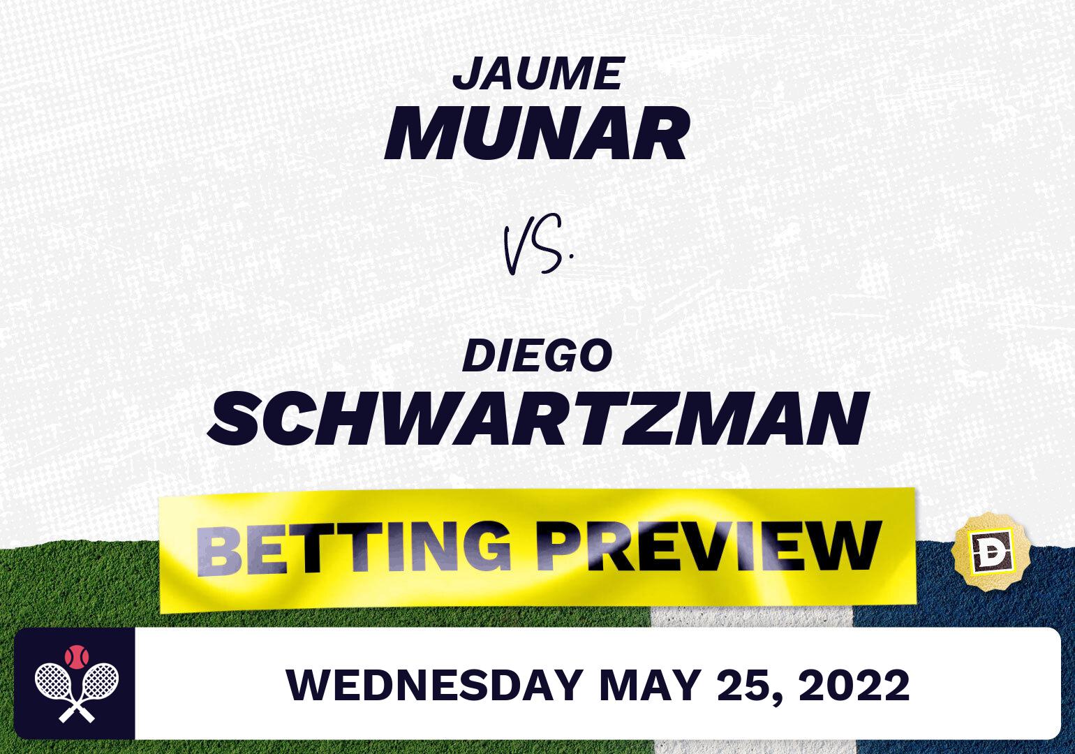 Jaume Munar vs. Diego Schwartzman Predictions - May 25, 2022
