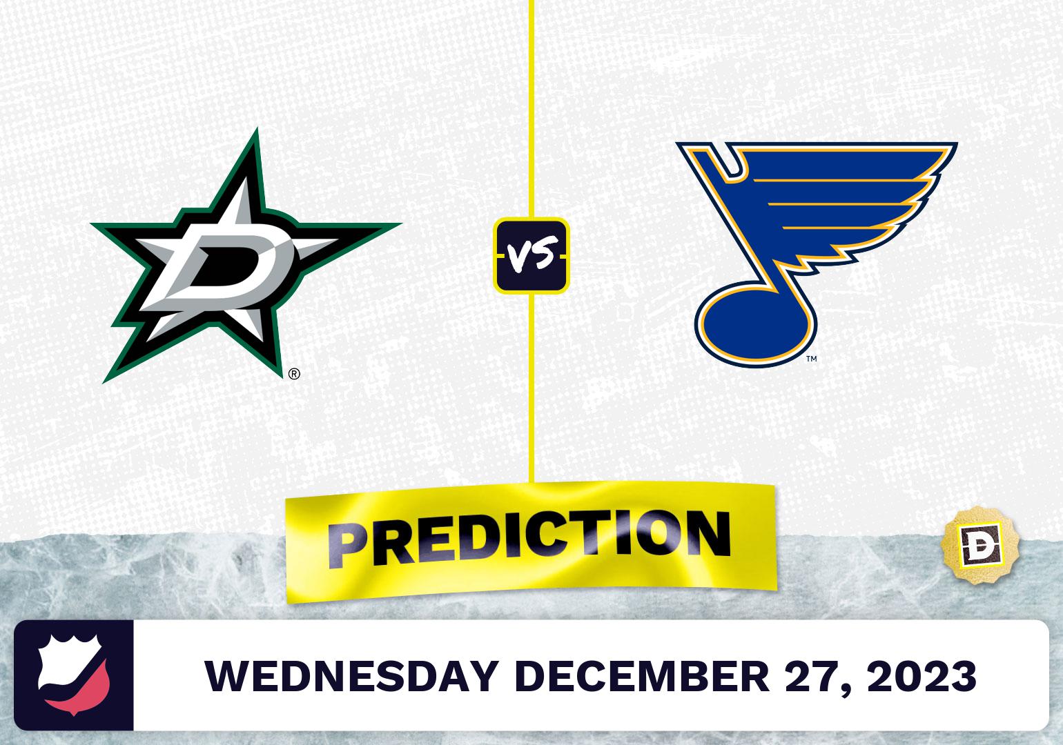 Dallas Stars vs. St. Louis Blues Prediction, Odds, NHL Picks  [12/27/2023]