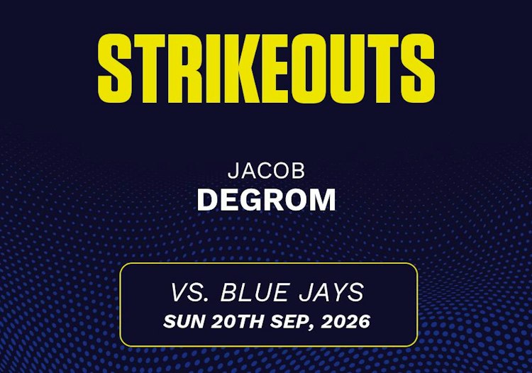 Jacob deGrom projected stats for Sunday, September 20, 2026.