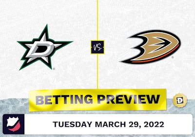 Stars vs. Ducks Predictions and Odds - Mar 29, 2022