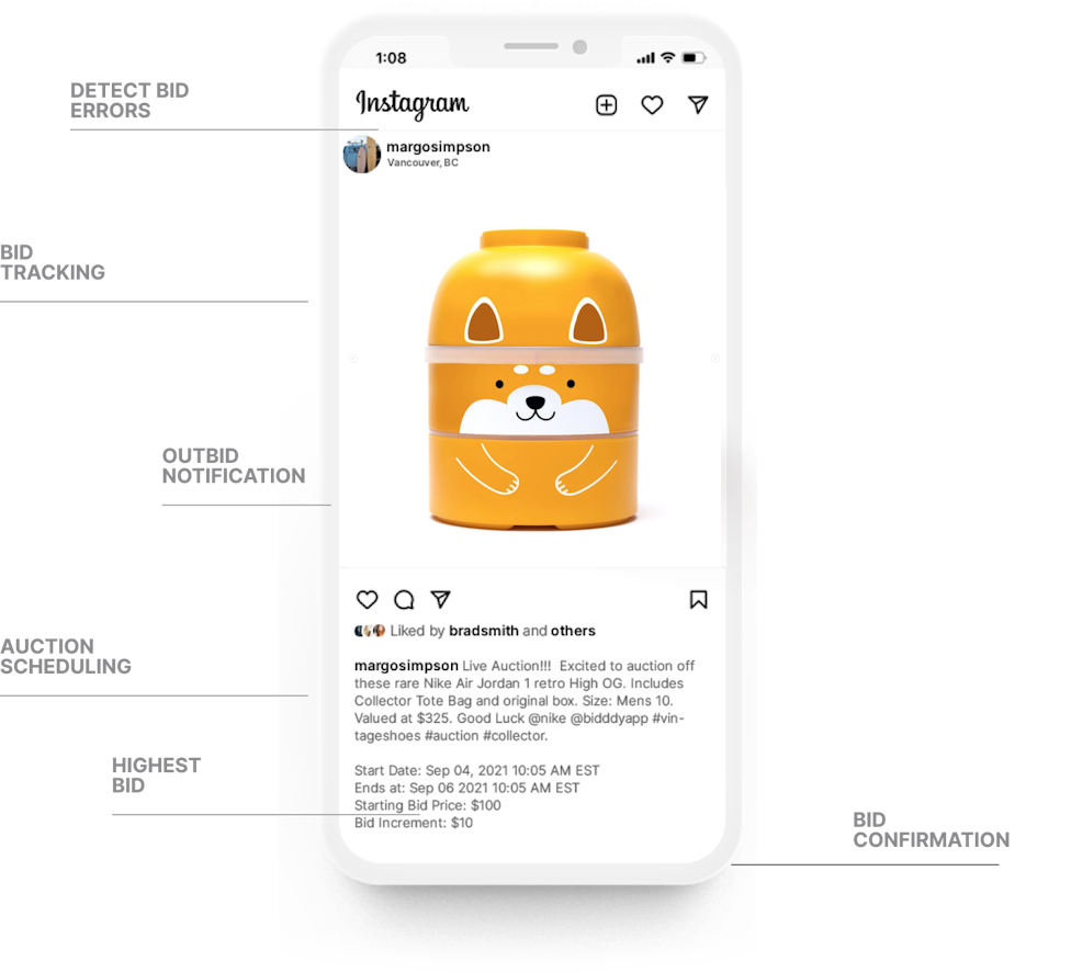 Instagram Auctions