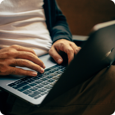 Person using a laptop
