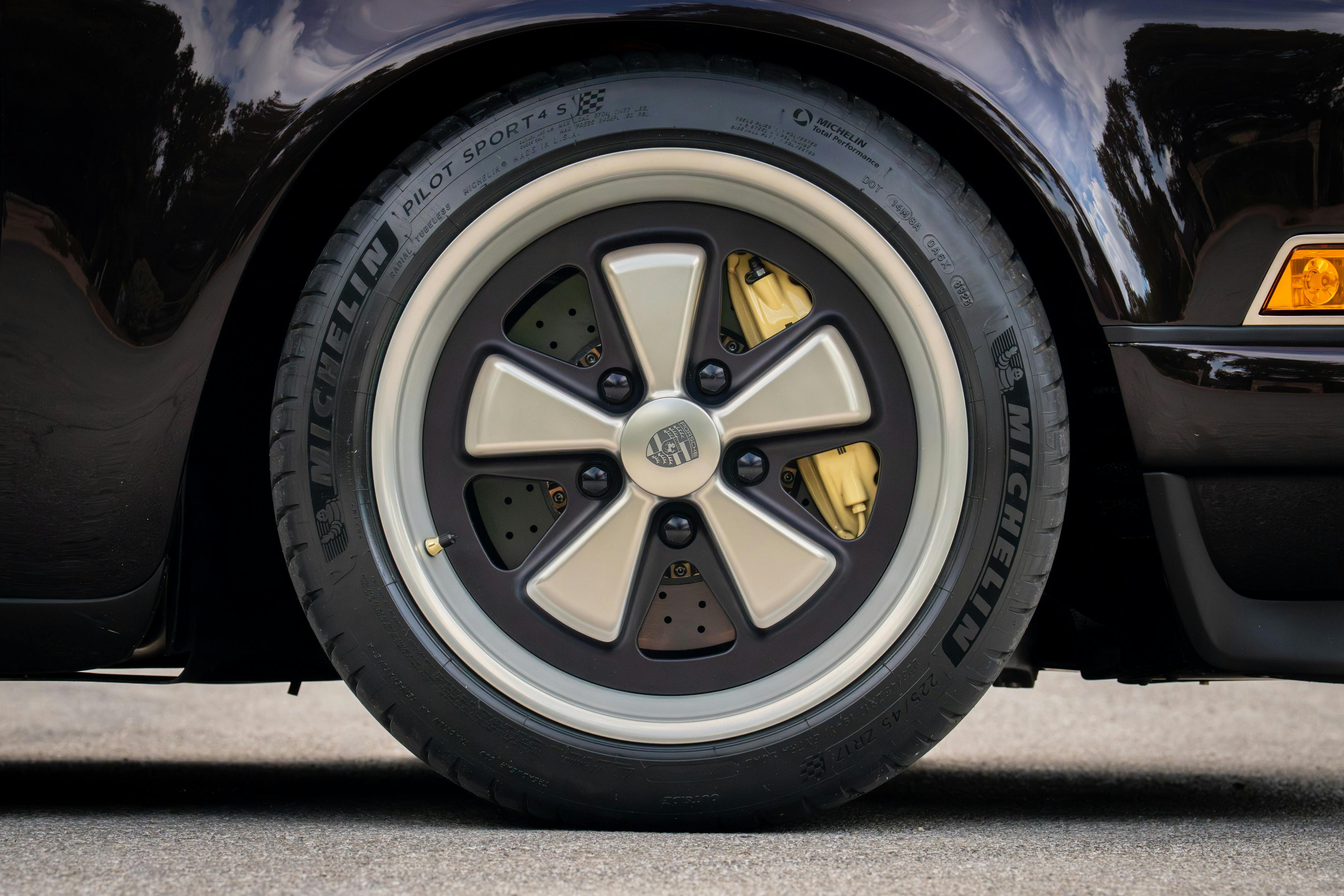 1990 Singer Porsche 911 Carrera 2 "Austin" commission in Aubergine Metallic shot in Austin, TX for a Bring a Trailer auction.