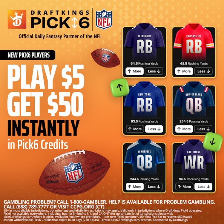 DraftKings, Pick6, promo, DraftKings free bet, NFL