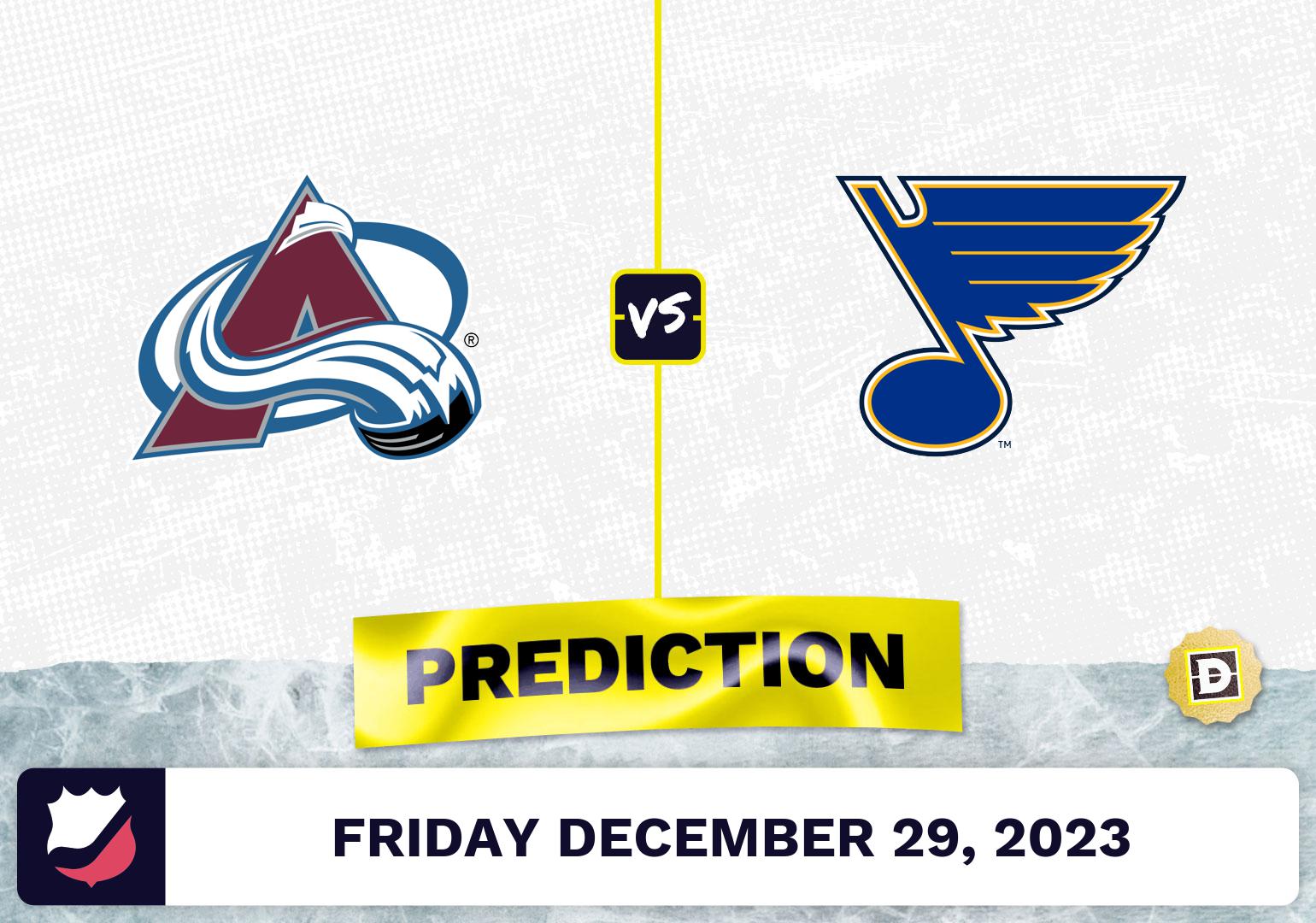 Colorado Avalanche vs. St. Louis Blues Prediction, Odds, NHL Picks  [12/29/2023]