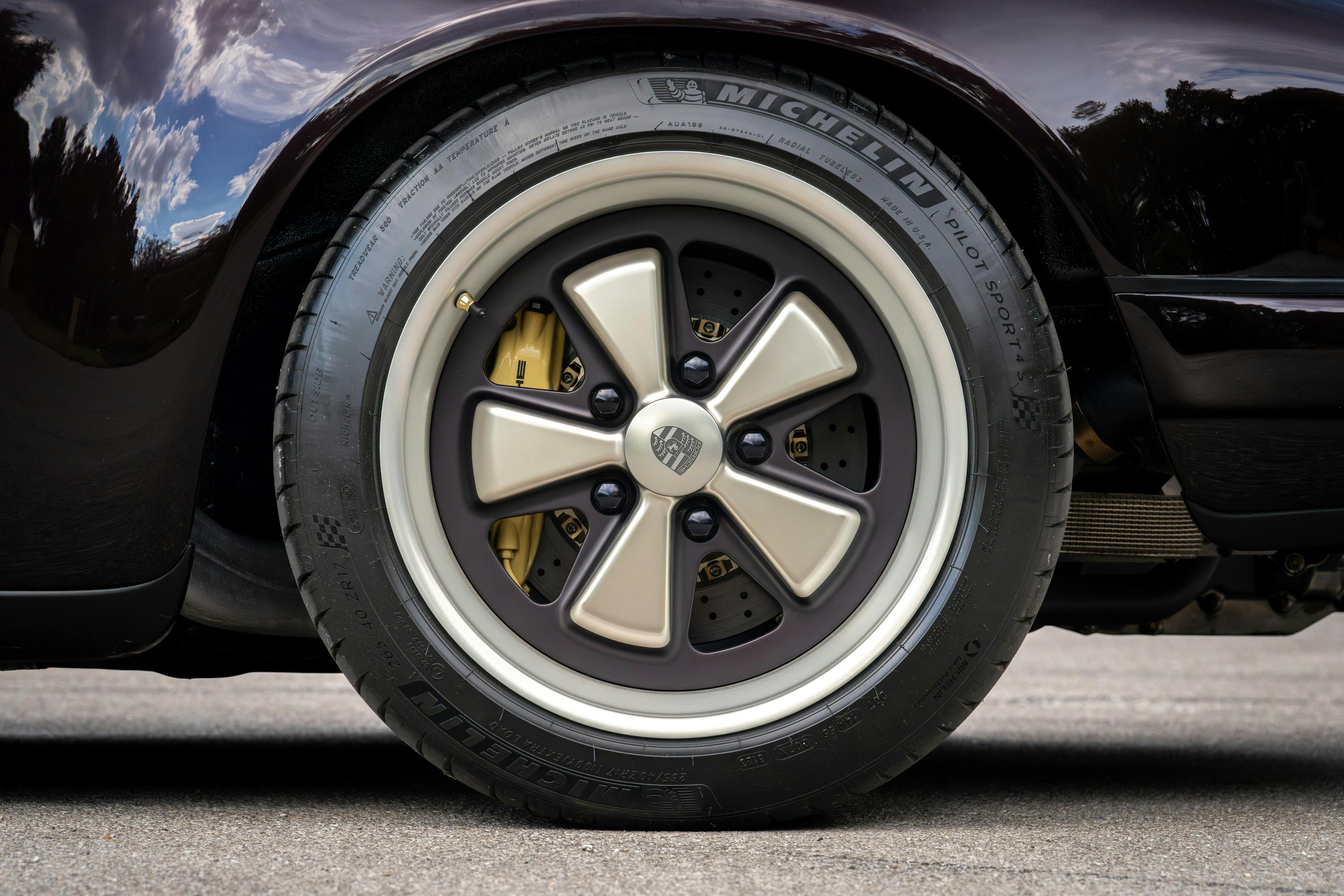 1990 Singer Porsche 911 Carrera 2 "Austin" commission in Aubergine Metallic shot in Austin, TX for a Bring a Trailer auction.