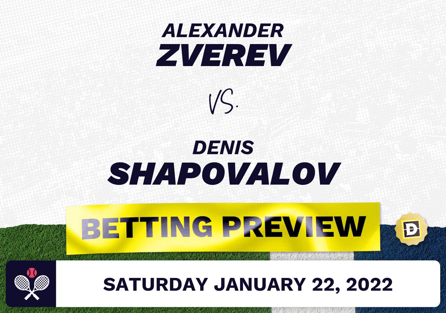 Alexander Zverev vs. Denis Shapovalov Predictions - Jan 22, 2022
