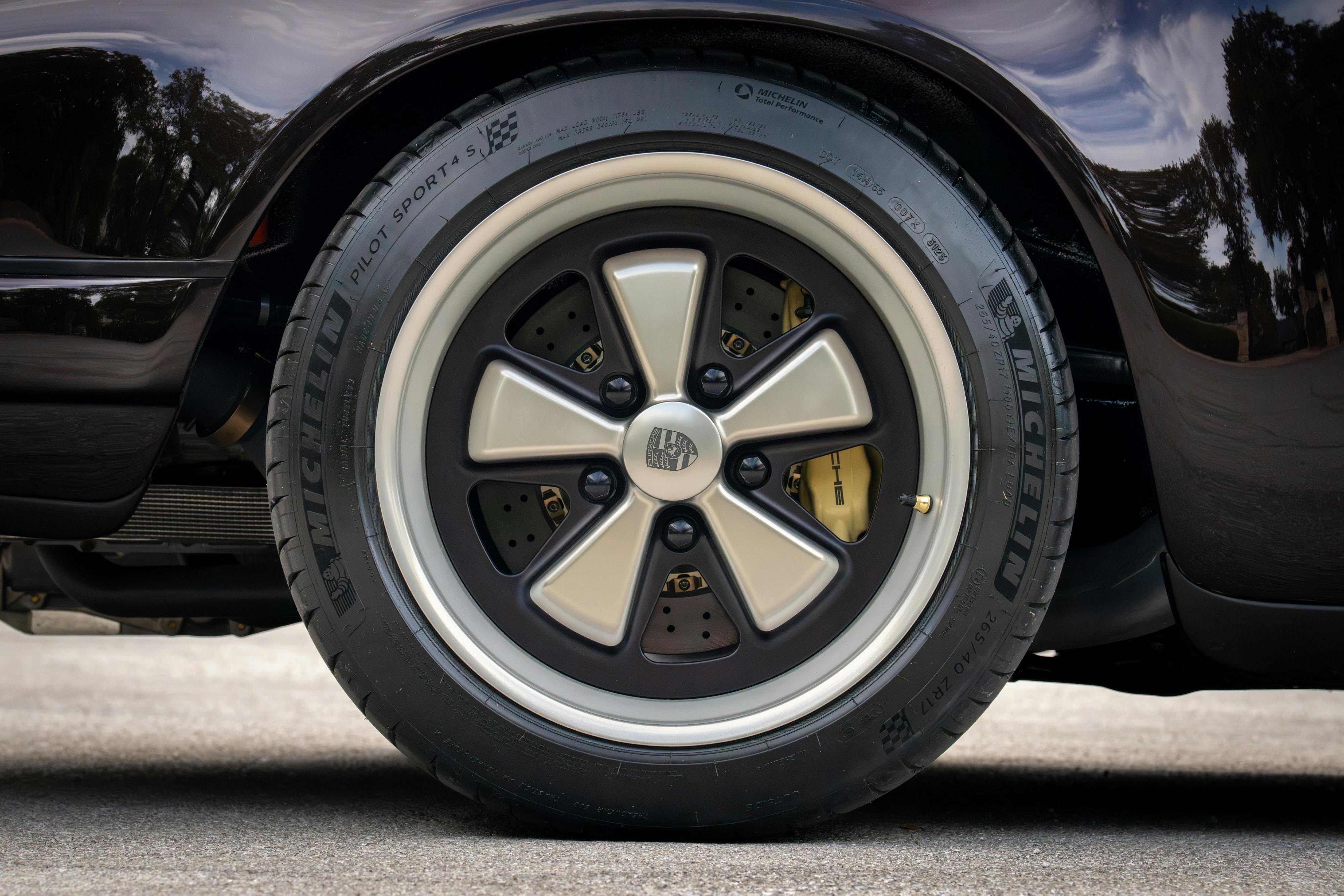 1990 Singer Porsche 911 Carrera 2 "Austin" commission in Aubergine Metallic shot in Austin, TX for a Bring a Trailer auction.