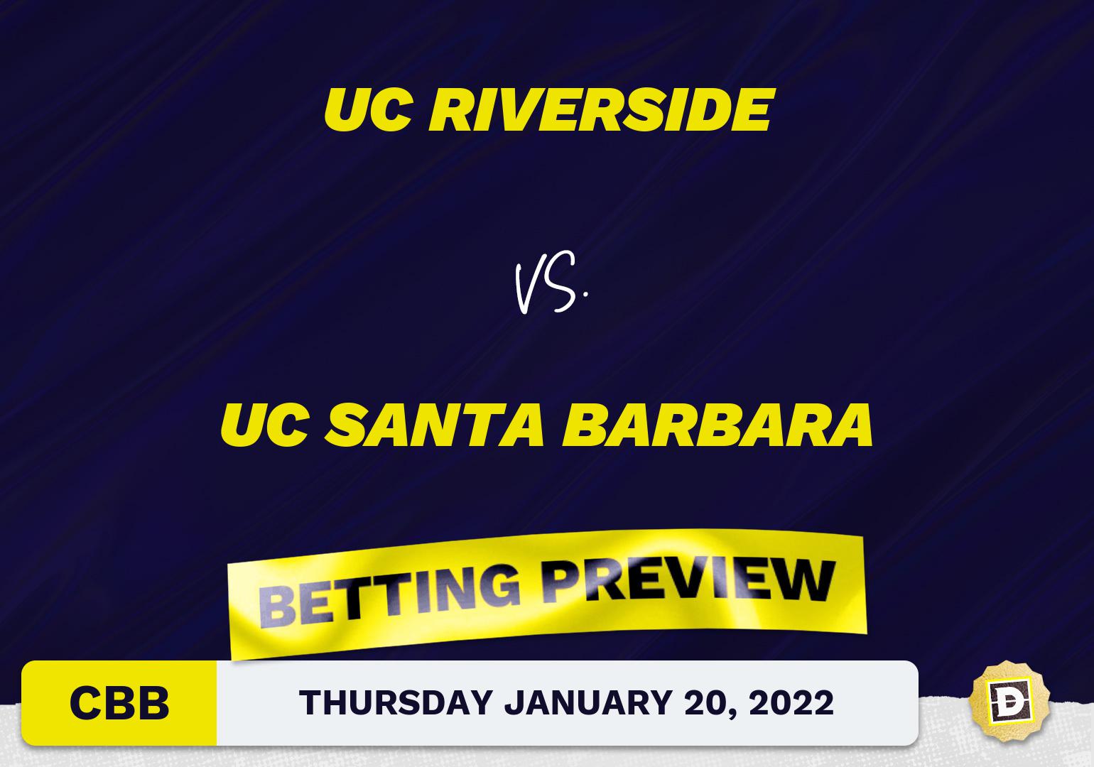 UC Riverside vs. UC Santa Barbara CBB Predictions and Odds - Jan 20, 2022