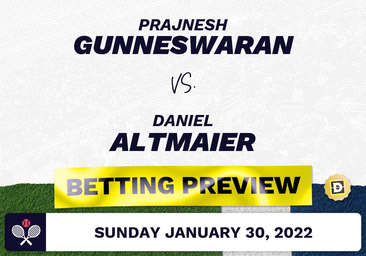 Prajnesh Gunneswaran vs. Daniel Altmaier Predictions - Jan 31, 2022