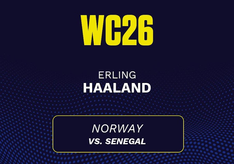Erling Haaland projected stats for Tuesday, June 23, 2026.