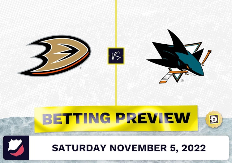 Ducks vs. Sharks Prediction and Odds - Nov 5, 2022