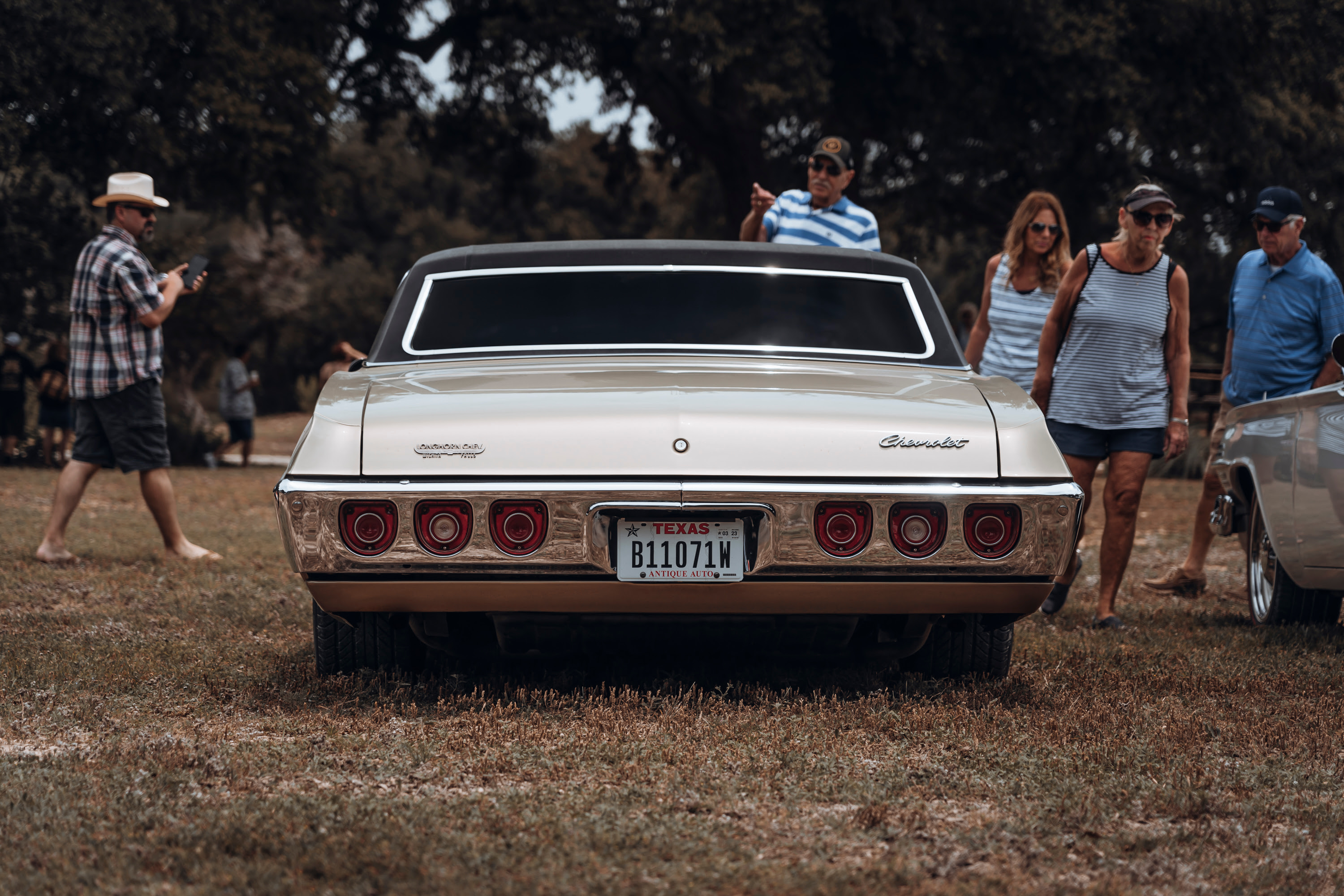 Rear shot of the gold Chevy.
