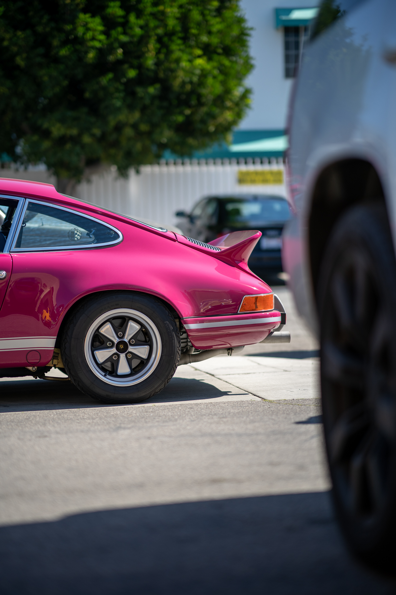 Pink 911 Hot Rod outside Wilhoit