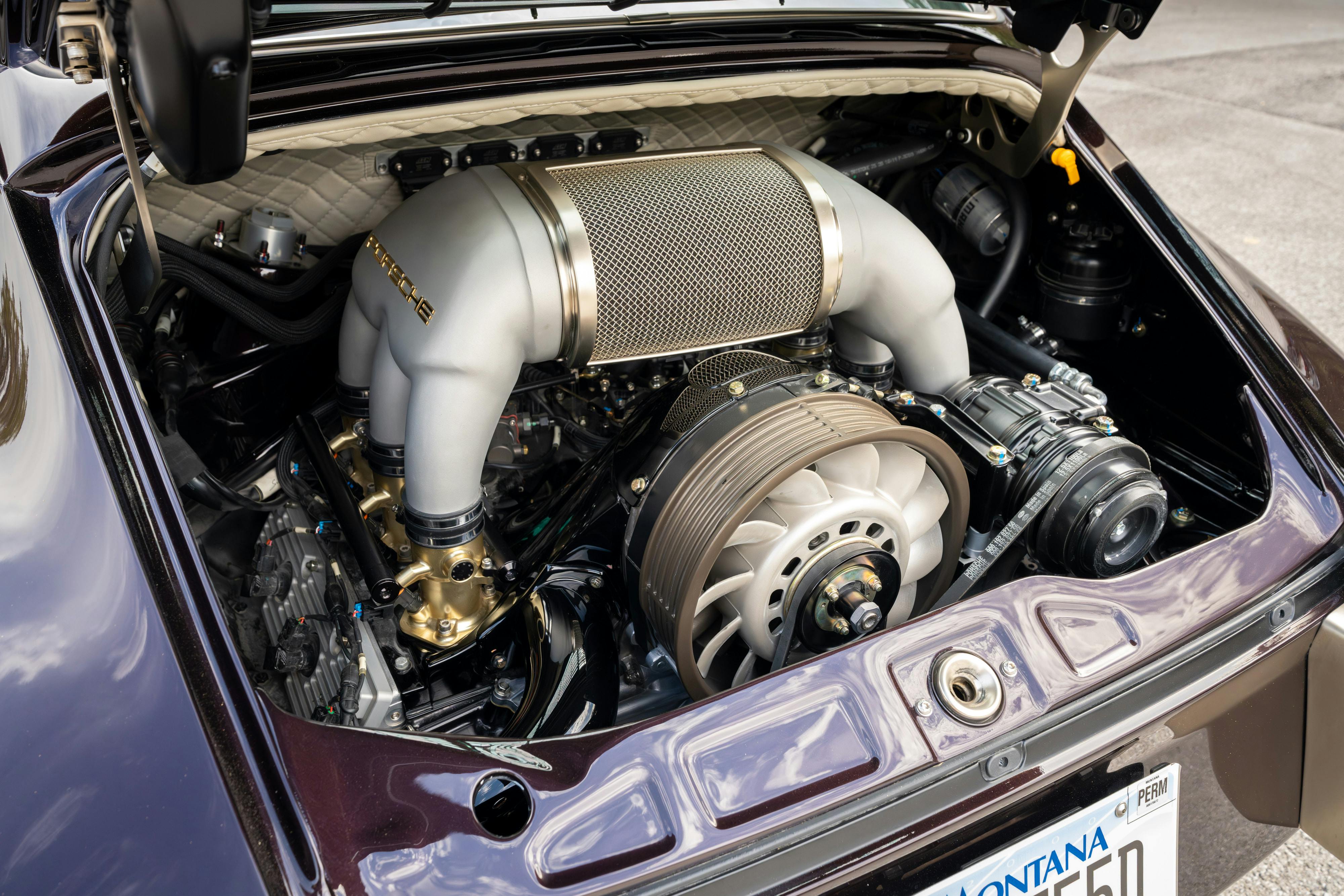 1990 Singer Porsche 911 Carrera 2 "Austin" commission in Aubergine Metallic shot in Austin, TX for a Bring a Trailer auction.