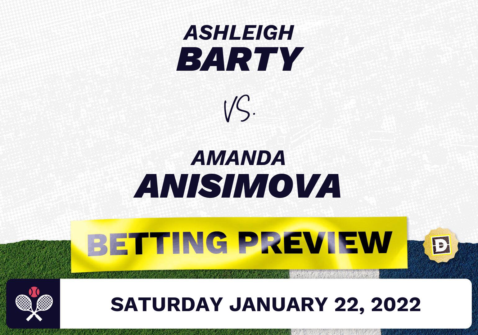 Ashleigh Barty vs. Amanda Anisimova Predictions - Jan 23, 2022