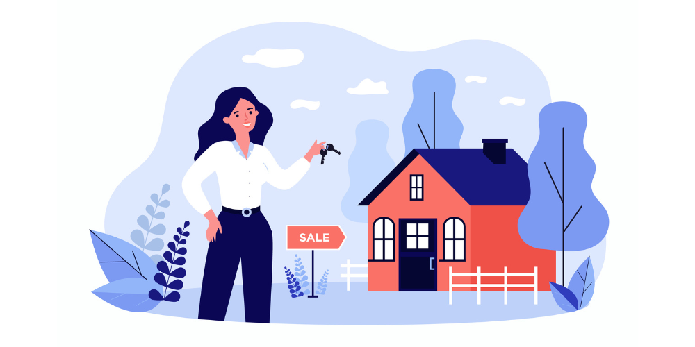 Image of a woman selling a house by owner