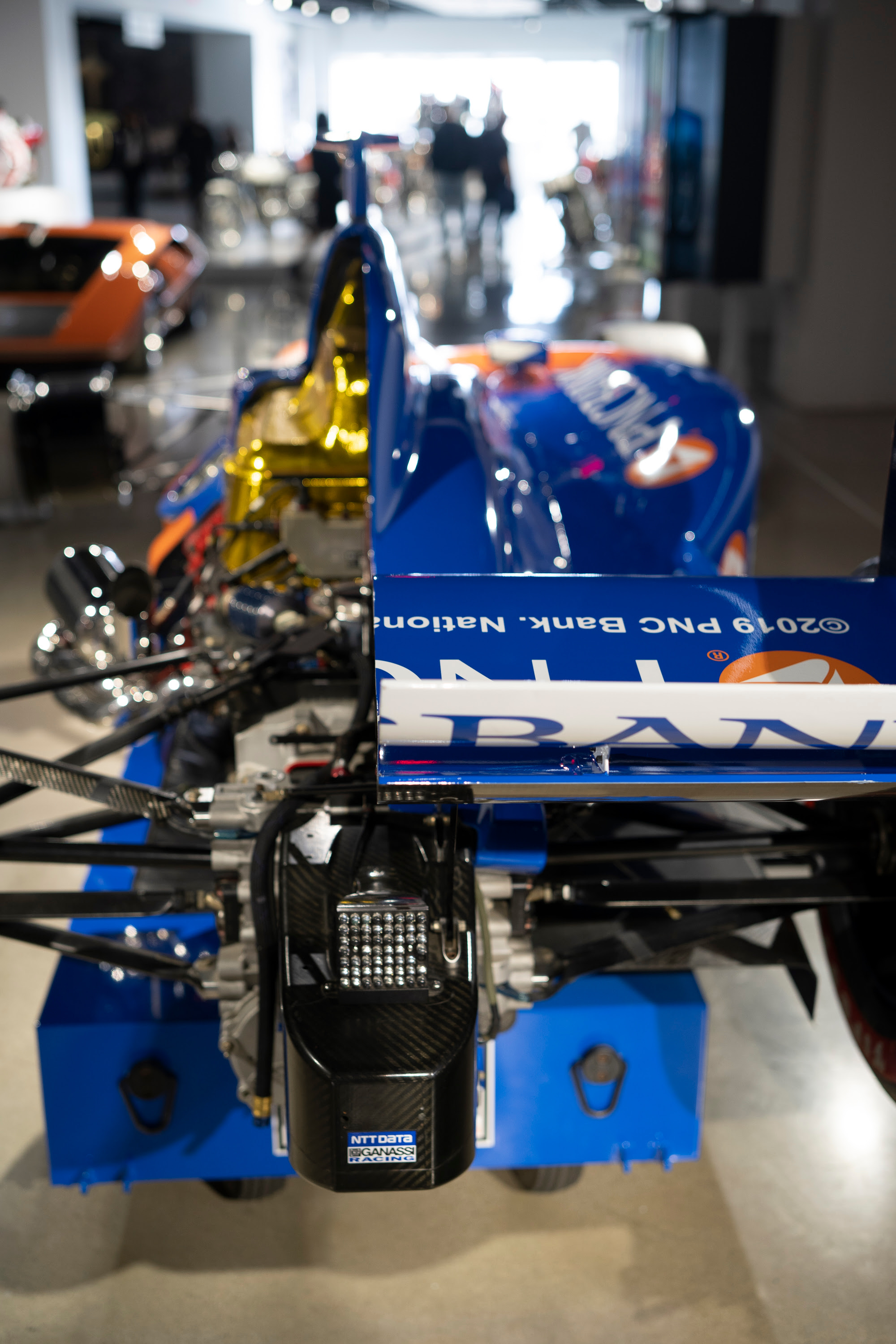 A disassembled Honda powered Indy car.