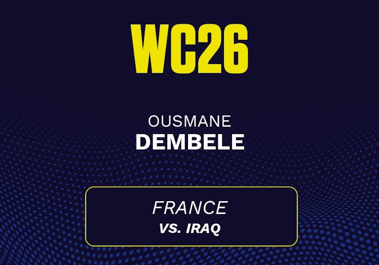 Ousmane Dembele projected stats for Tuesday, June 23, 2026.