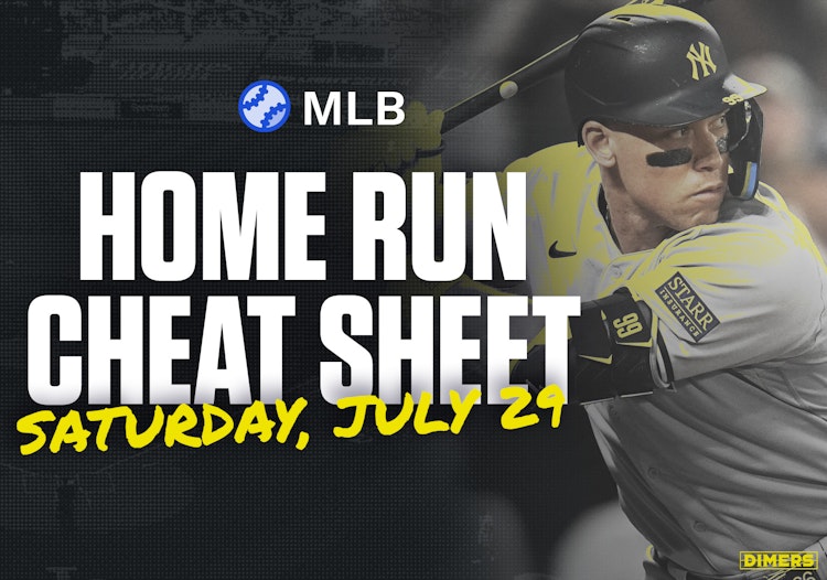 Home Run Cheat Sheet - HR Data, Stats, Matchups and More - Saturday, July 29