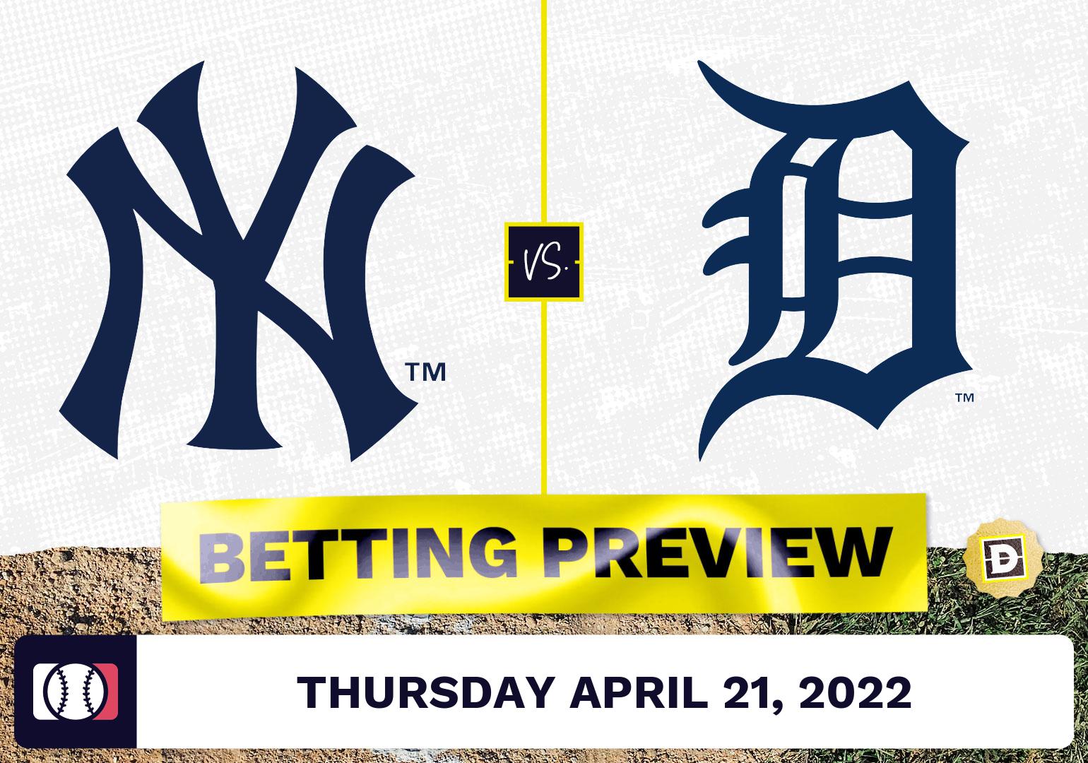 Yankees vs. Tigers Prediction and Odds - Apr 21, 2022