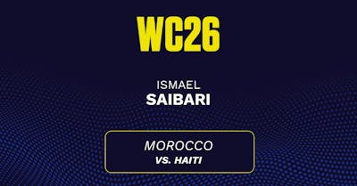 Ismael Saibari's predicted stats vs. Haiti, including anytime goal projection